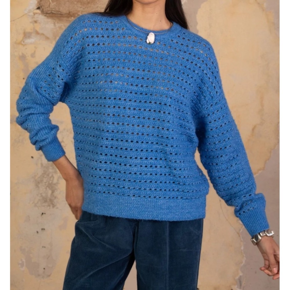 Obra Sweater Karisma Womens Size S / M Sweater Sustainable Eco-yarn Blue Wool